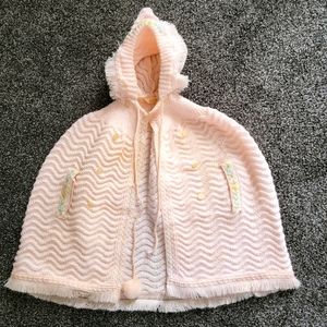 Vintage Knit Baby Shawl Wrap with Drawstring